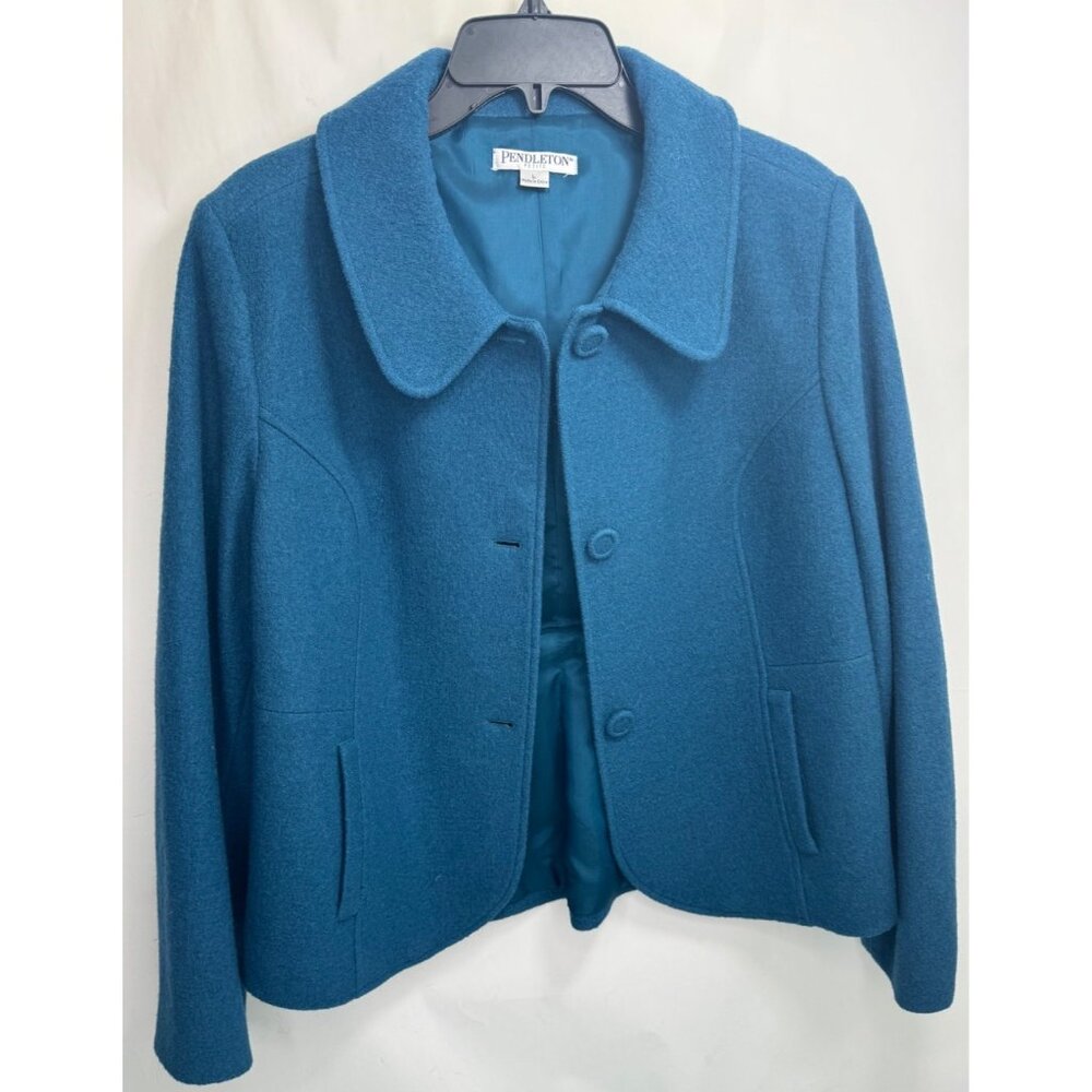 Pendleton Women's Blazer Wool Jacket Turquoise Lp… - image 6